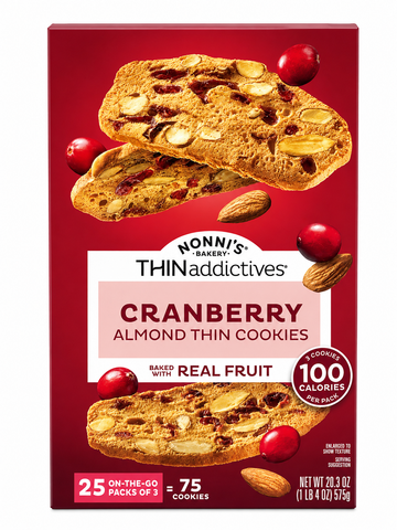 Nonni’s THINaddictives Cranberry Thin Cookies | 25 Packs