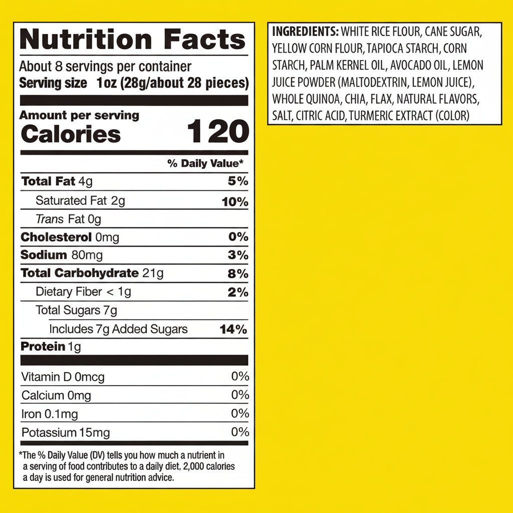 Drizzilicious Lemon Cake Bites, vegan lemon cake snacks, mini rice cakes in family size bag, 8 oz.