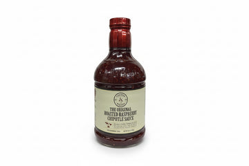 Fischer and Wieser Razzpotle Roasted Raspberry Chipotle Sauce, 40-Ounce Bottle showcasing the raspberry chipotle sauce.
