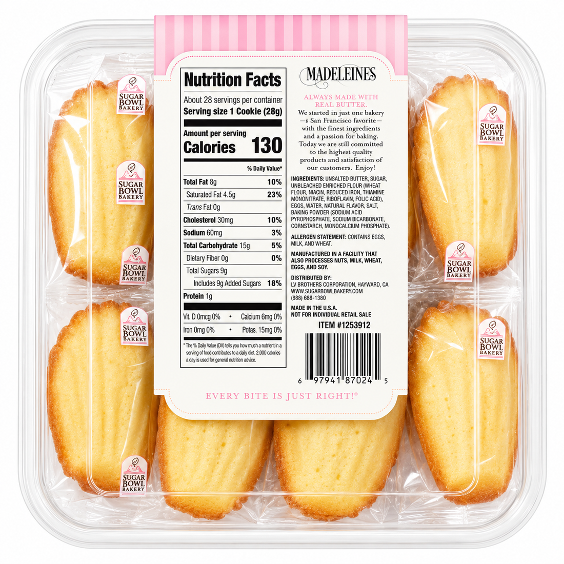 Sugar Bowl Bakery Madeleine Cookies 1 Ounce (28 Count)