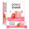 Strawberry Protein Energy Wafer Bars by Power Crunch, 12 pack with crispy wafer and strawberry crème filling.