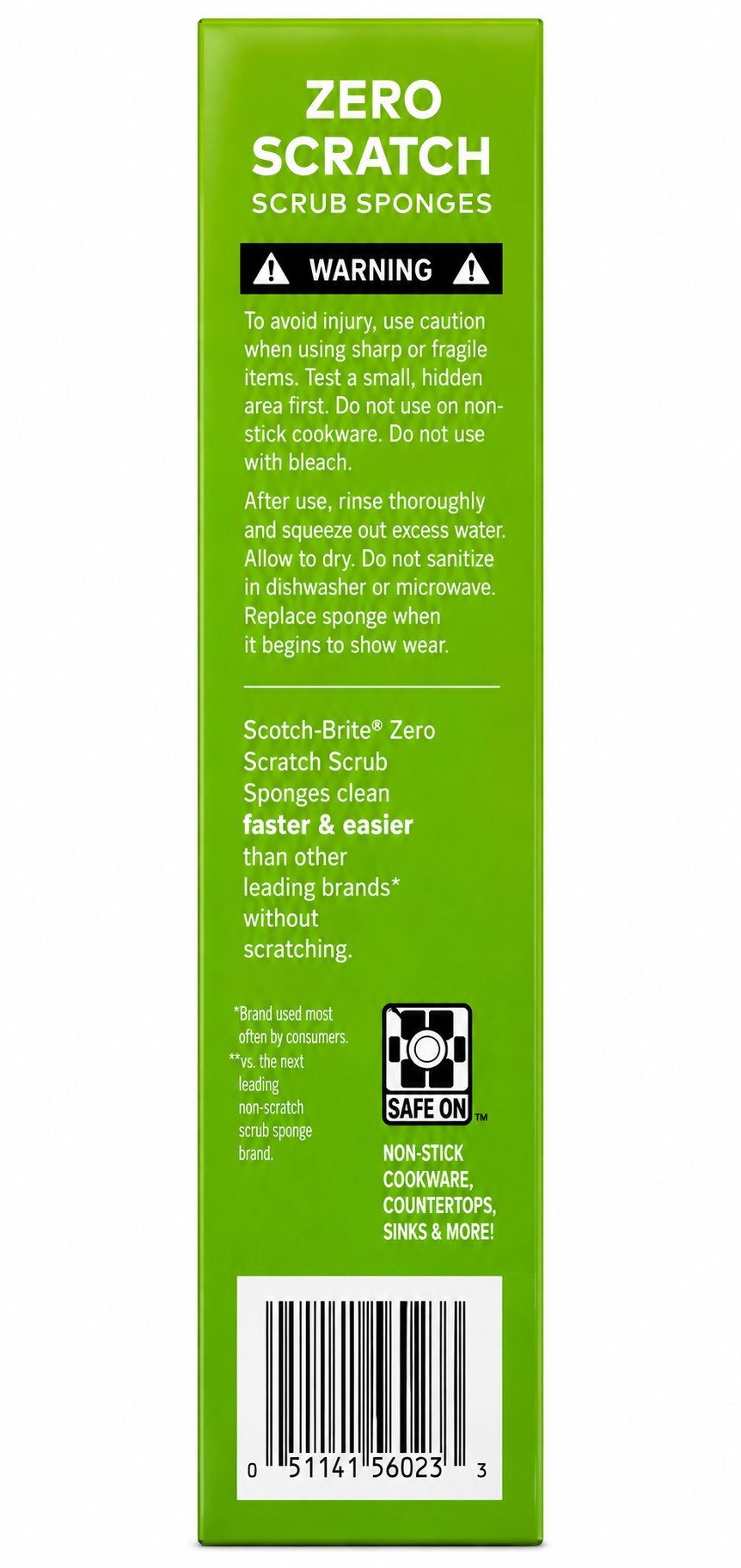 Durable Zero Scratch Cleaning Sponges in a 24-pack by Scotch-Brite, designed for safe, effective cleaning without scratches.