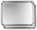 Full-size aluminum sheet pan 2-pack by New Star Foodservice, ideal for baking in commercial kitchens and home use.