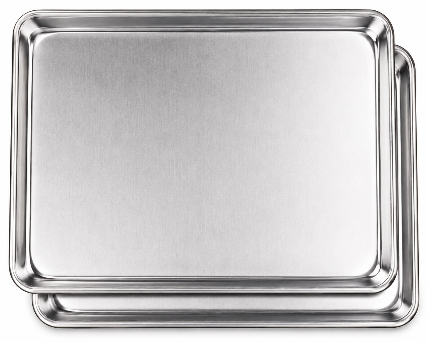 Full-size aluminum sheet pan 2-pack by New Star Foodservice, ideal for baking in commercial kitchens and home use.