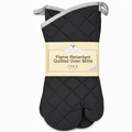 Flame retardant oven mitts 2-pack by Nouvelle Legende with quilted design for heat protection.