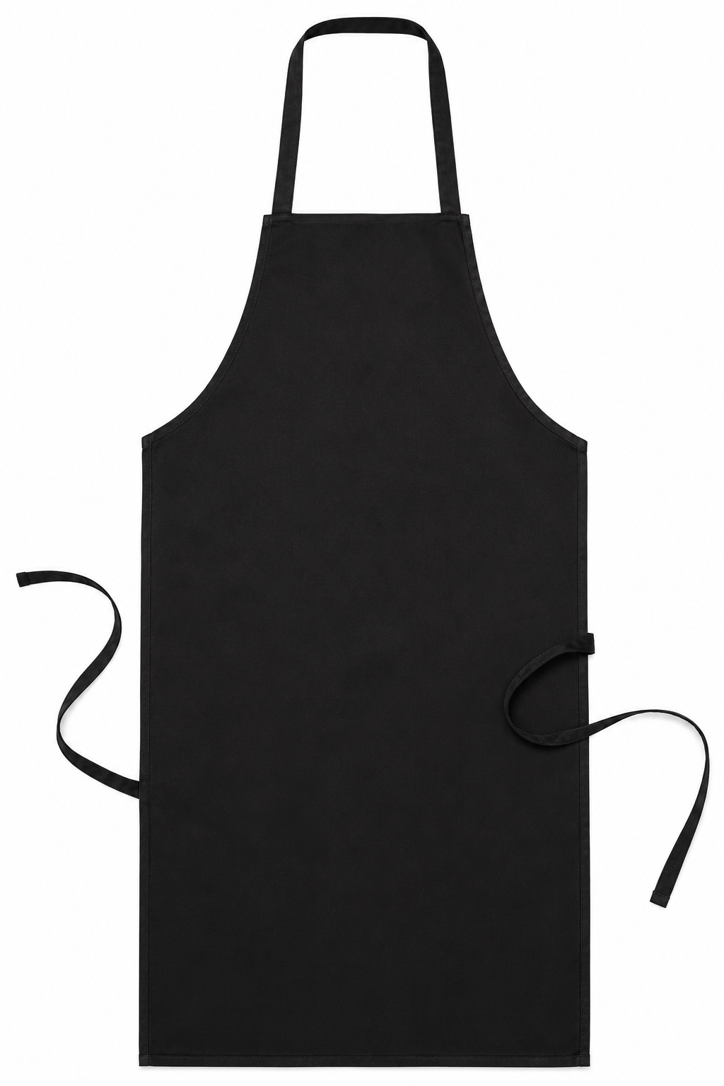 Black commercial grade kitchen apron from Nouvelle Legende, perfect for professional chefs and home kitchens.
