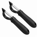 Winco Stainless Steel Swivel Vegetable Peelers in a 2 pack with non-slip handles for easy food preparation.
