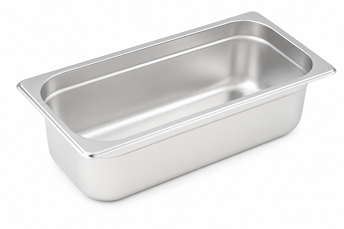 6 inch stainless steel steam table pan by Winco, perfect for commercial kitchens and buffet service.