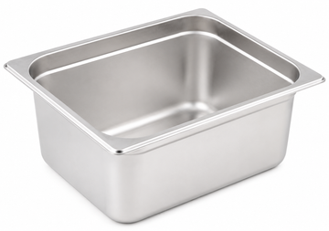 Winco Half Size Stainless Steel Steam Table Pan, 6 Inch Deep for food prep and serving, commercial-grade quality.