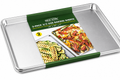 New Star Foodservice heavy duty aluminum sheet pans in a 2-pack, ideal for commercial baking and food preparation.