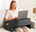 Reading Pillow for Bed Memory Foam Lap Desk, Grey, 21.7 in. used for working on a laptop while sitting comfortably.