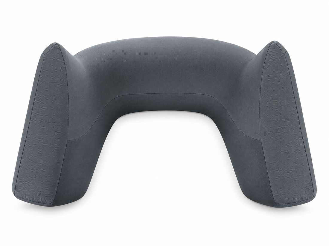 Reading Pillow for Bed Memory Foam Lap Desk, Grey, 21.7 in. used for working on a laptop while sitting comfortably.