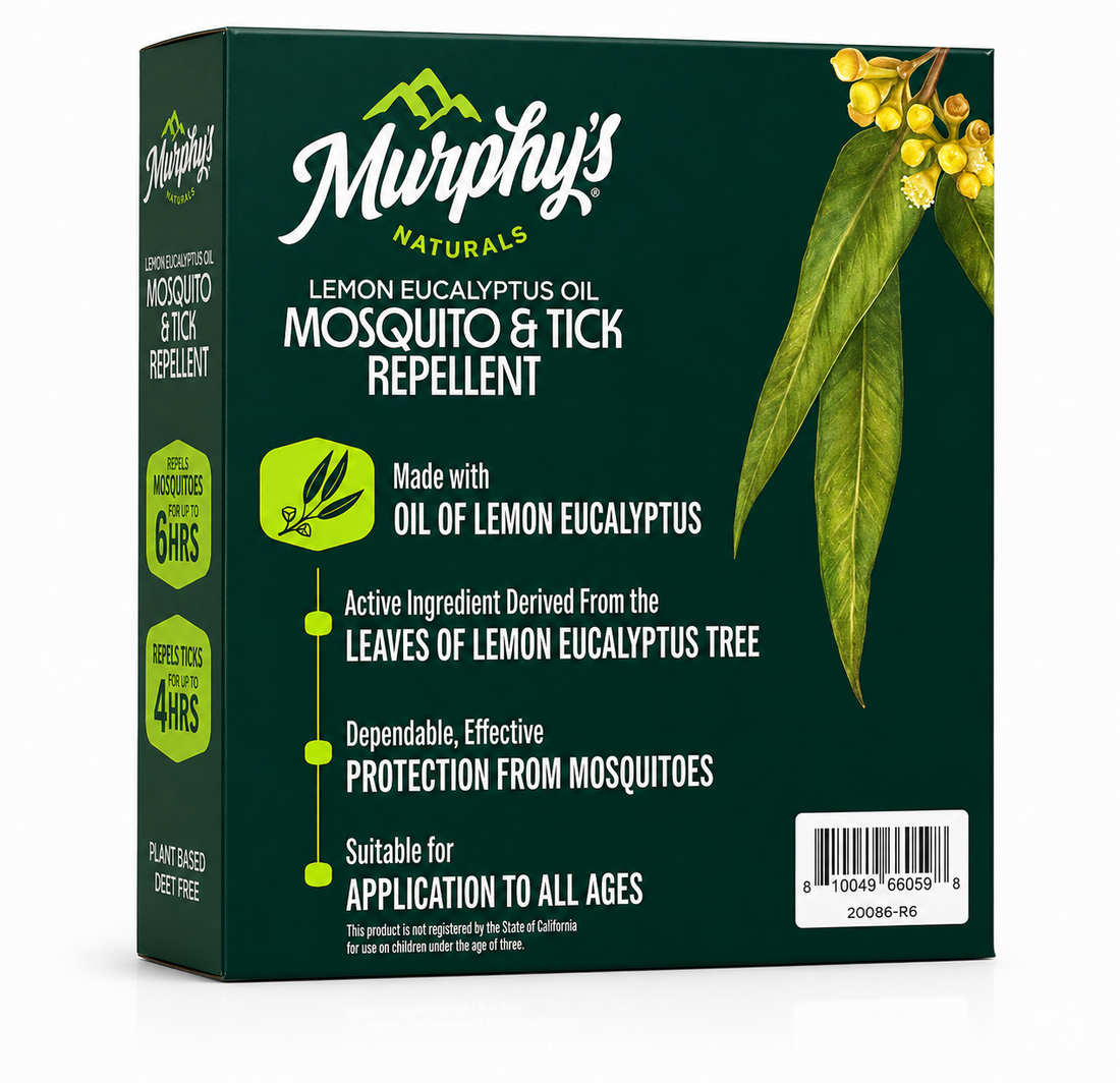 Murphy’s Naturals Mosquito Repellent Spray 3-pack featuring lemon eucalyptus oil for outdoor protection against ticks and mosquitoes.