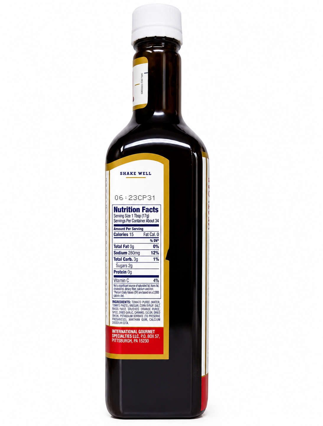 A1 Original Steak Sauce bottle showcasing nutrition facts and ingredients for savory grilling and cooking.
