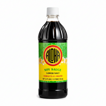 Aloha Shoyu Original Blend Hawaiian Soy Sauce 24 oz Bottle Made in Hawaii Sweet Savory Umami Cooking Marinade Sauce