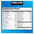 Kirkland Signature Daily Multi Supplement Facts showing essential vitamins and minerals for optimal health.