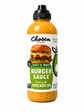 Avocado Oil Burger Sauce 8.5 fl oz bottle, sweet and tangy condiment for burgers, sandwiches, and more.
