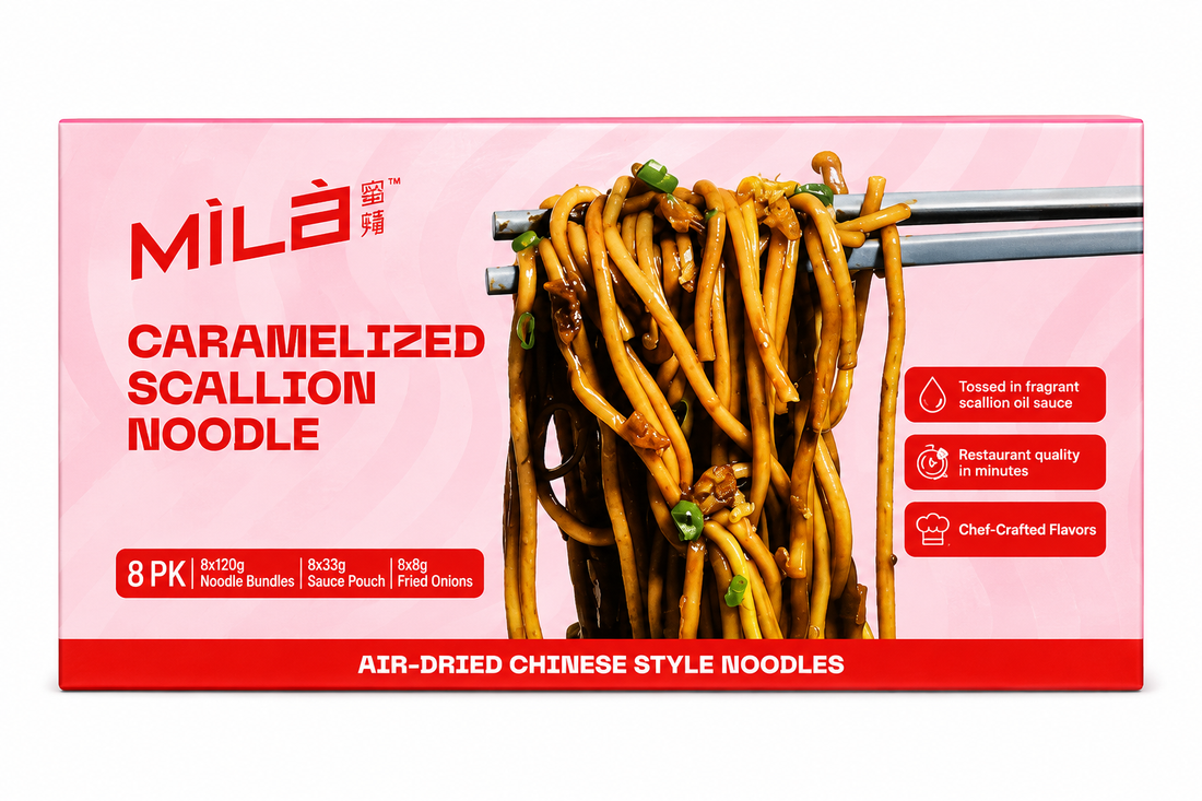 Caramelized Scallion Noodles 8-Pack | MiLa Chinese Style Noodles