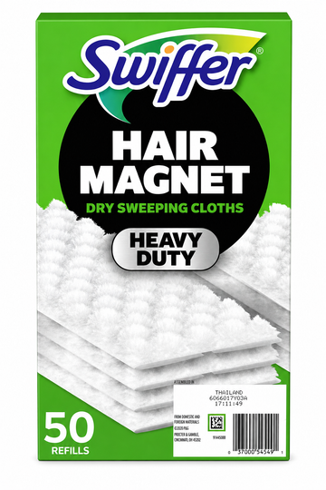 Swiffer Heavy Duty Dry Sweeping Cloths Hair Magnet 50 Refills