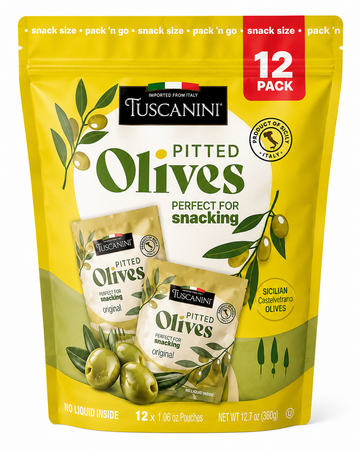 Castelvetrano Olives Snack Packs 12.7 oz | Tuscanini 12 Pack