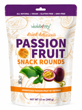 Passion Fruit Snack Rounds 12 oz pouch from Wholeberry featuring handpicked passion fruit from Vietnam.