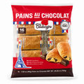 La Boulangère Pains au Chocolat 16 Count package showcasing flaky pastries and chocolate, made in France.