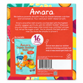 Amara Organic Smoothie Melts packaging with nutrition information, featuring mango and carrot flavors and resealable design.