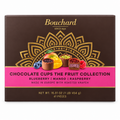 Bouchard Fruit Chocolate Cups 41 Pieces packaging featuring blueberry, mango, and raspberry flavors.