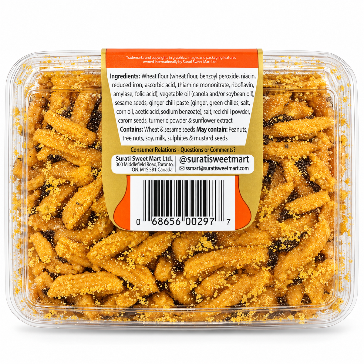 Sesame Chakri Sticks 21.1 oz package showcasing crispy Indian snack made with wholesome ingredients.