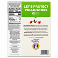 Back of Organic Fruit Flavored Snacks packaging showcasing nutrition facts and pollinator protection message.