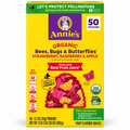 Organic Fruit Flavored Snacks by Annie's - 50 pouches of strawberry, raspberry, and apple flavors in a colorful package.