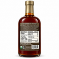 Back label of Crown Maple Bourbon Barrel Aged Maple Syrup with nutrition facts and ingredient details.