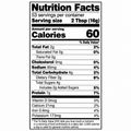Nutrition facts for PBfit Organic Peanut Butter Powder showing 60 calories and 7g protein per serving.