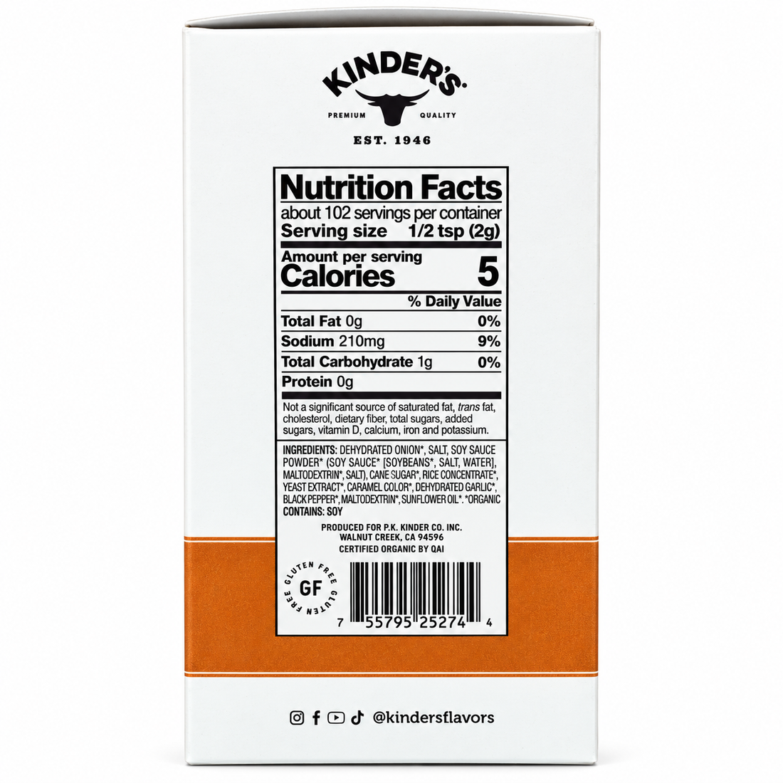 Kinder's French Onion Seasoning Mix 6-Pack with toasted onions, garlic, USDA Organic seasoning for dips and soups.