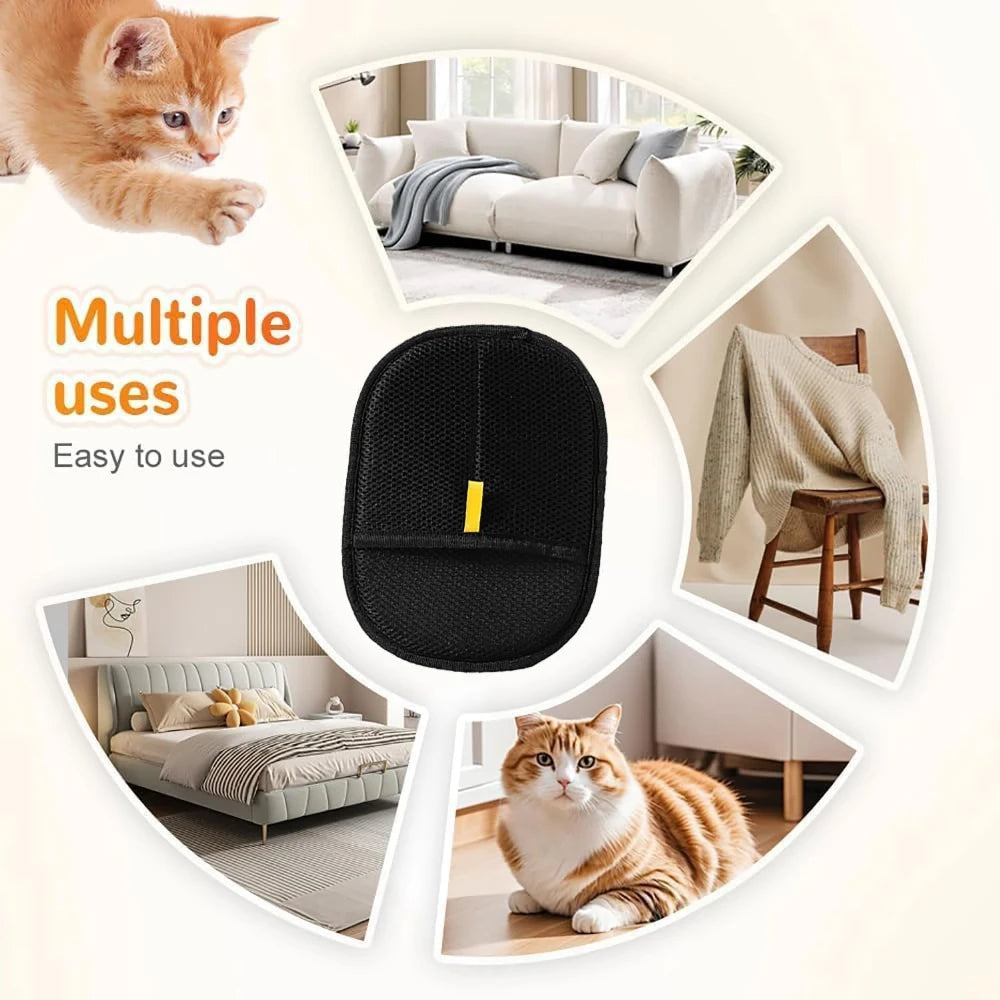 Pet Grooming Gloves – Double-Sided Pet Hair Removal Tool