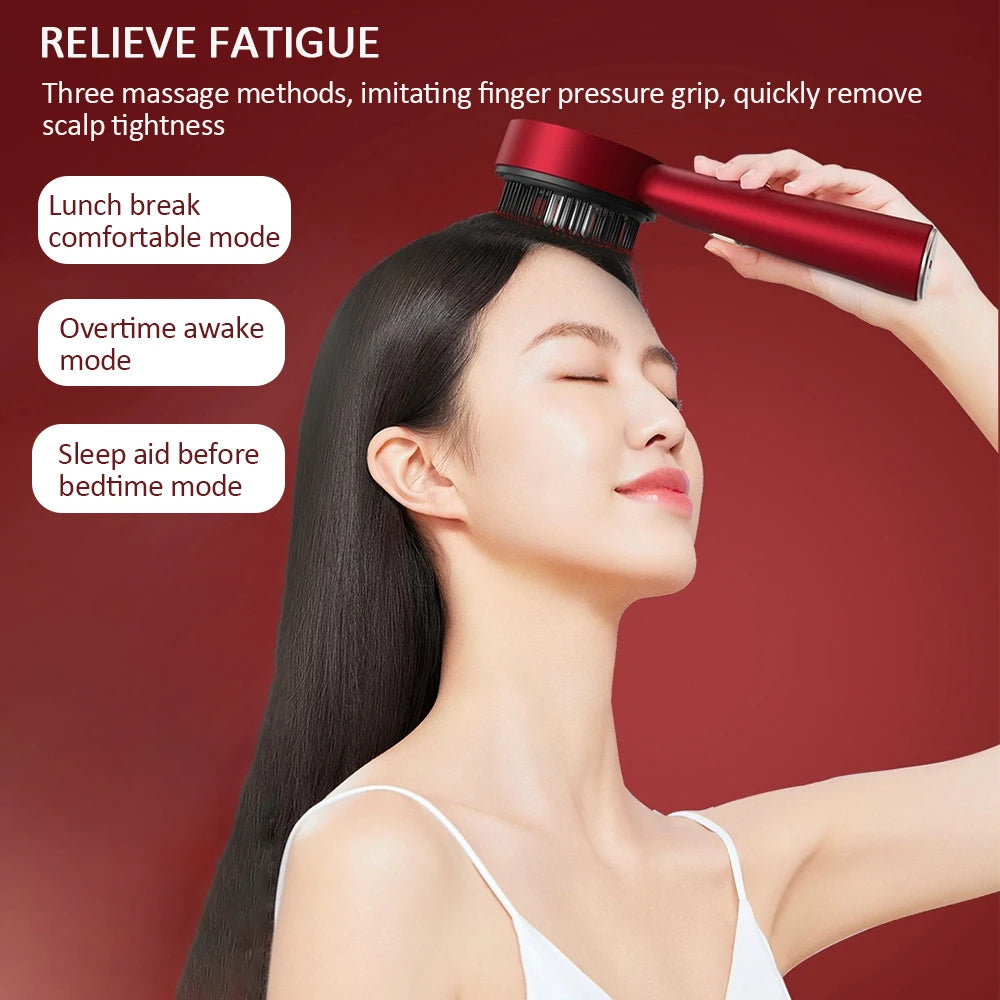 Electric Vibration Scalp Massage Comb – Red Light Hair Care & Oil Applicator