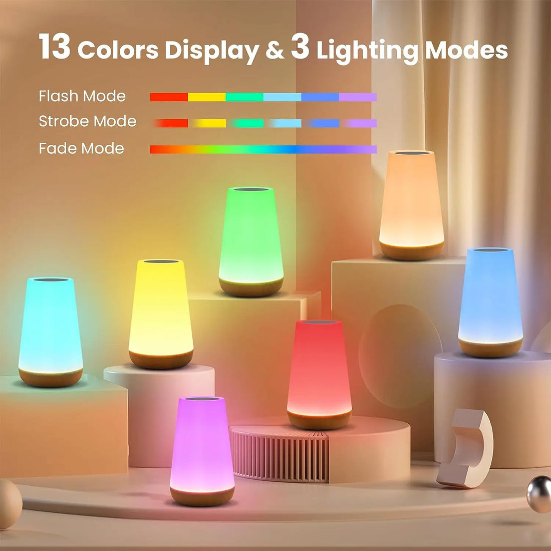 Night Light – Touch & Remote Control LED Table Lamp Rechargeable