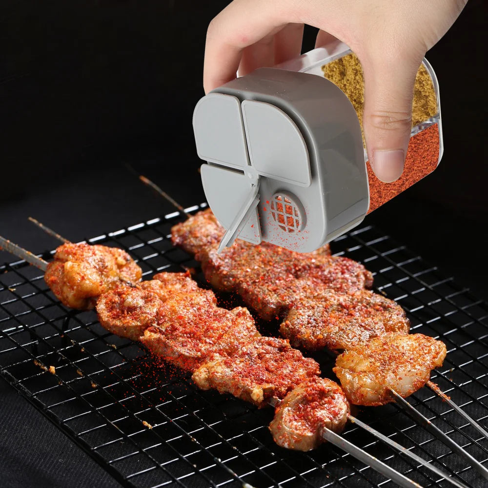 4-in-1 Camping Seasoning Shaker – Multi-Compartment Spice Storage Container
