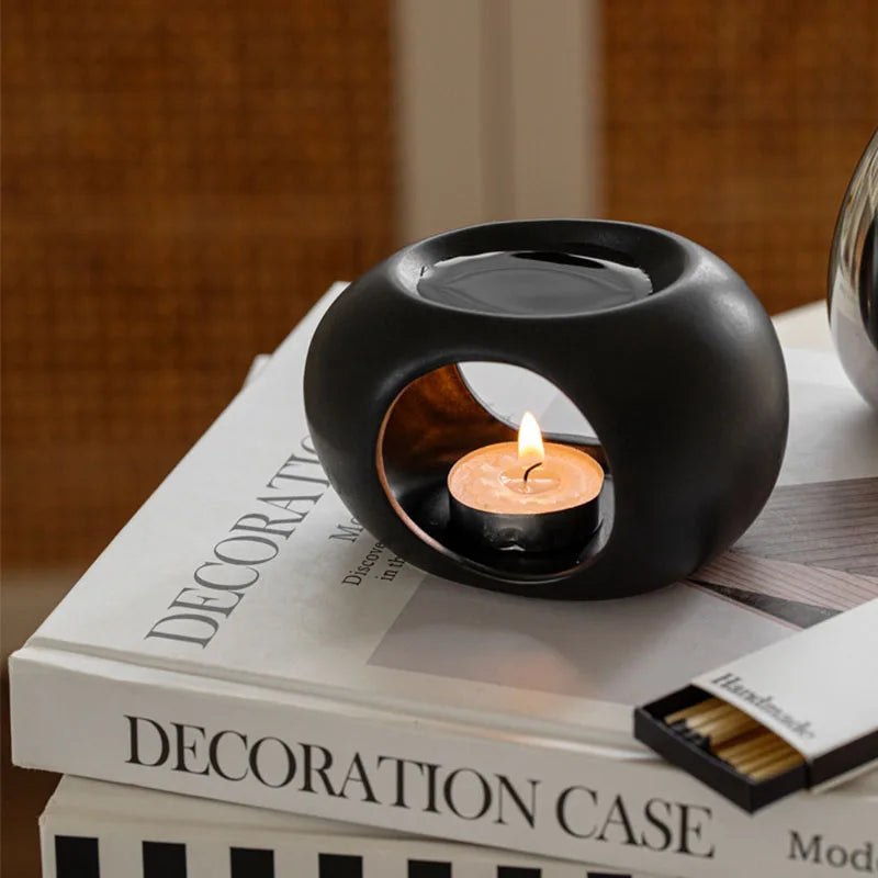 Ceramic Candle Heating Oil Burner – Essential Oil & Aromatherapy Incense Holder