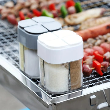 4-in-1 Camping Seasoning Shaker – Multi-Compartment Spice Storage Container