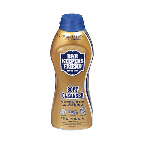 Bar Keepers Friend Soft Cleanser - 26oz bottle designed for removing rust, lime, stains, and tarnish.