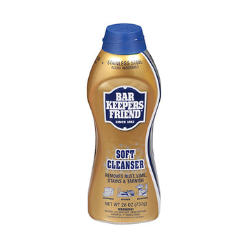 Bar Keepers Friend Soft Cleanser - 26oz bottle designed for removing rust, lime, stains, and tarnish.