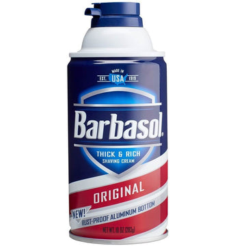 Barbasol Thick and Rich Shaving Cream, Original 10 oz can, perfect for smooth and comfortable shaving.