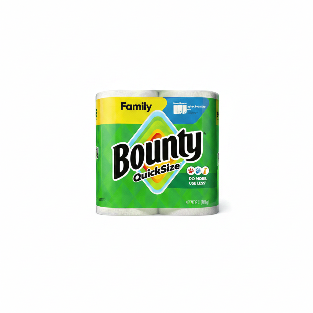 Bounty Paper Towels Quick Size, White – 16 Family Rolls (40 Regular Rolls) | 2X More Absorbent, Strong & Durable Household Cleaning Essentials