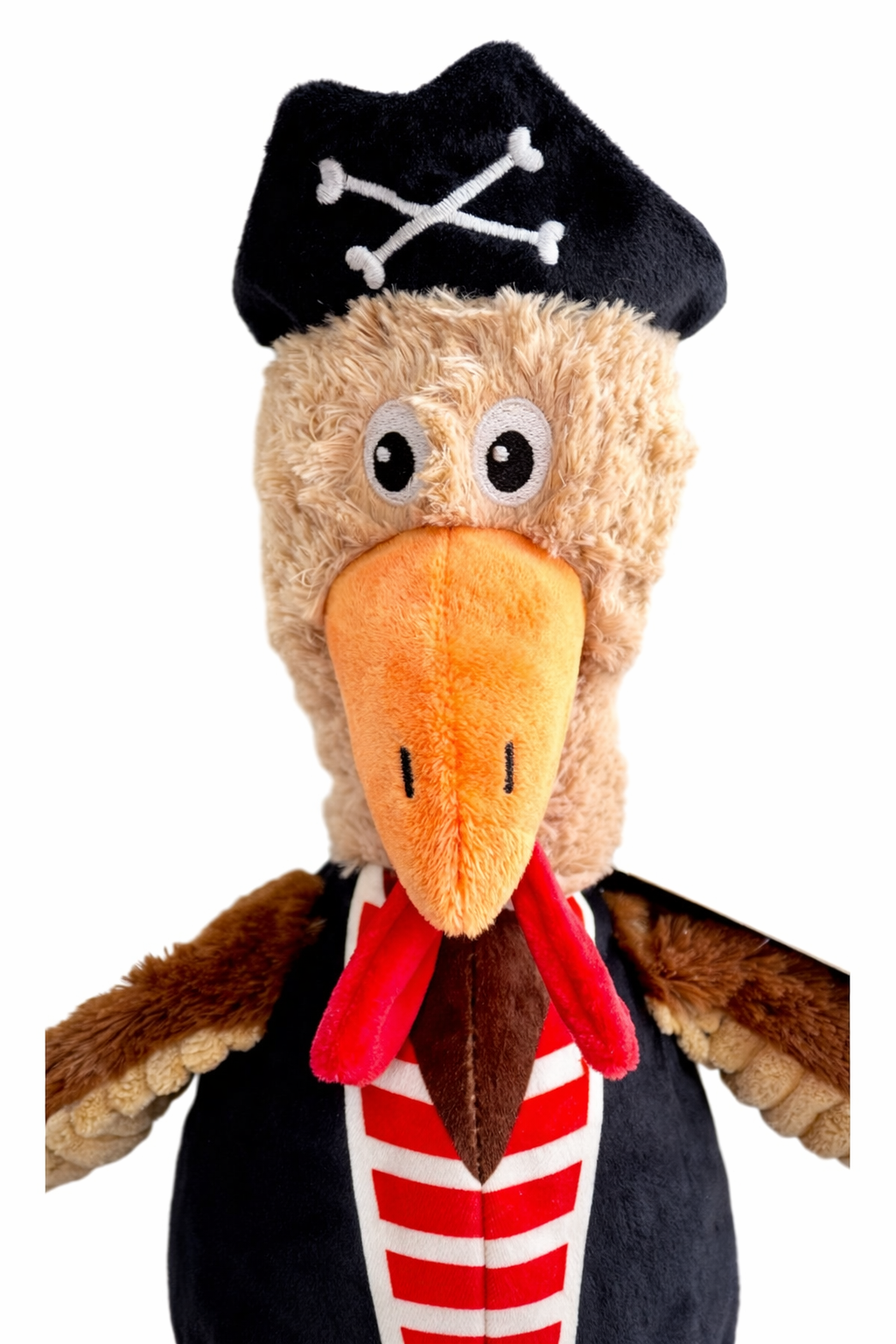 Pirate Chicken Dog Toy – 18 Inch Plush Squeaky Toy with Crinkle Wings for Medium & Large Dogs