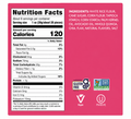Nutrition facts for Drizzilicious Frosted Strawberry Mini Rice Cakes, healthy strawberry rice cakes with 120 calories per serving.
