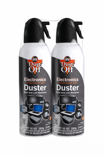 Dust-Off Compressed Gas Dusters, 10 Oz, Pack Of 2