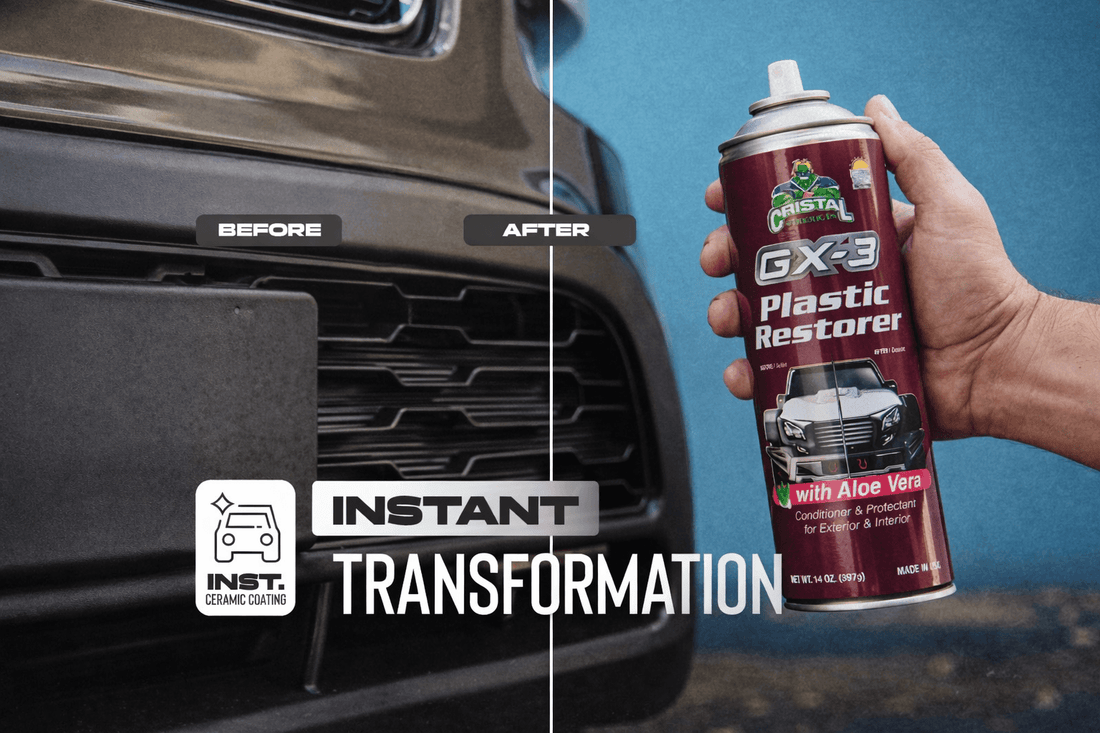 GX-3 Black Plastic Restorer for Cars – Trim, Vinyl & Rubber Renew with Aloe Vera, Interior & Exterior Cleaner 2-Pack 8oz