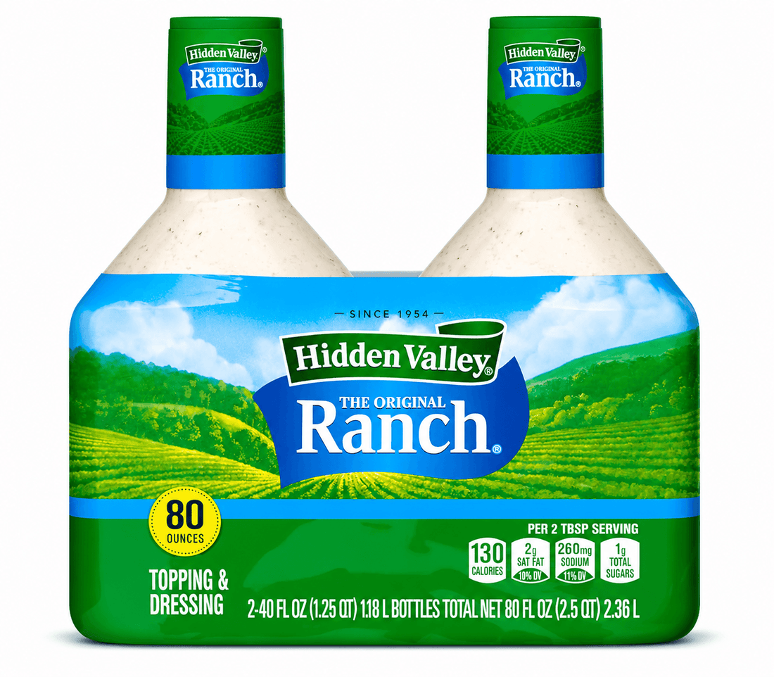 Hidden Valley ranch dressing 40 oz 2-Pack, creamy salad dressing & dip with classic homestyle flavor.
