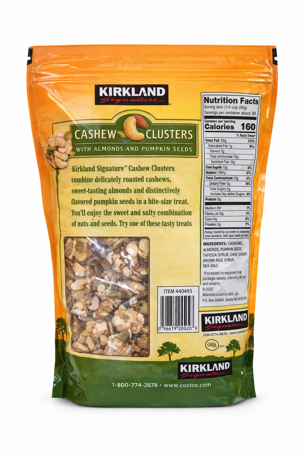 Kirkland Cashew Clusters with Almonds and Pumpkin Seeds, 32 Ounce - a delicious cashew almond pumpkin seed snack.